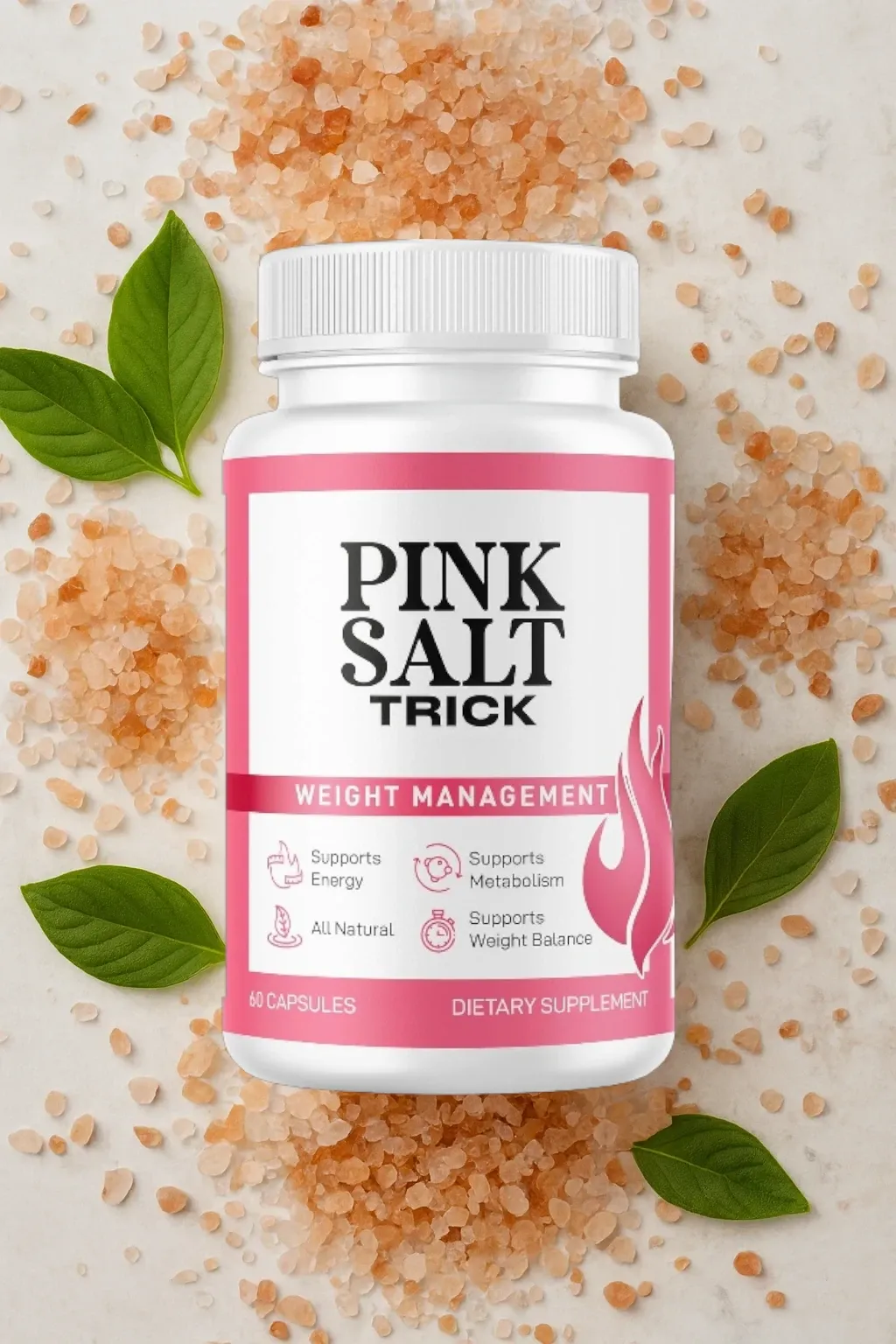 Pink Salt Trick Bottle and Ingredients